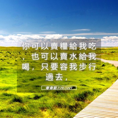 Picture 05 - 申 命 記 2:28 CUVT - 你 可 以 賣 糧 給 我 吃 ， 也 可 以 - Bible Verse Picture