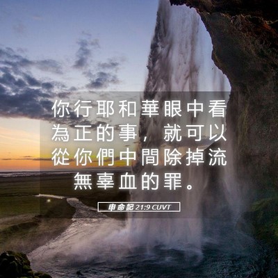Picture 05 - 申 命 記 21:9 CUVT - 你 行 耶 和 華 眼 中 看 為 正 的 事 - Bible Verse Picture