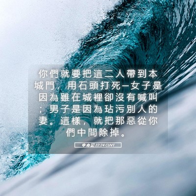 Picture 05 - 申 命 記 22:24 CUVT - 你 們 就 要 把 這 二 人 帶 到 本 城 - Bible Verse Picture
