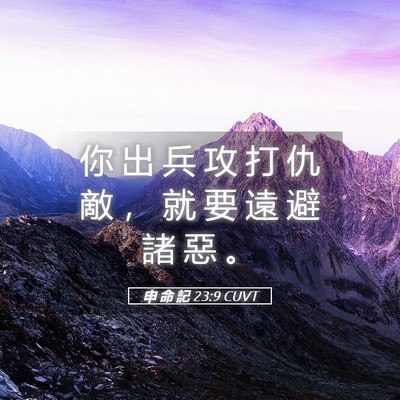 Picture 05 - 申 命 記 23:9 CUVT - 你 出 兵 攻 打 仇 敵 ， 就 要 遠 避 - Bible Verse Picture