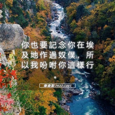 Picture 05 - 申 命 記 24:22 CUVT - 你 也 要 記 念 你 在 埃 及 地 作 過 - Bible Verse Picture