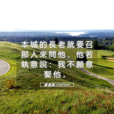 Picture 05 - 申 命 記 25:8 CUVT - 本 城 的 長 老 就 要 召 那 人 來 問 - Bible Verse Picture