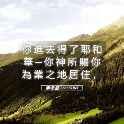 Picture 05 - 申 命 記 26:1 CUVT - 你 進 去 得 了 耶 和 華 ─ 你 神 所 - Bible Verse Picture