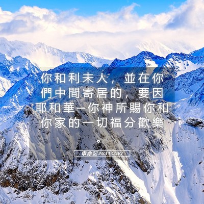 Picture 05 - 申 命 記 26:11 CUVT - 你 和 利 未 人 ， 並 在 你 們 中 間 - Bible Verse Picture