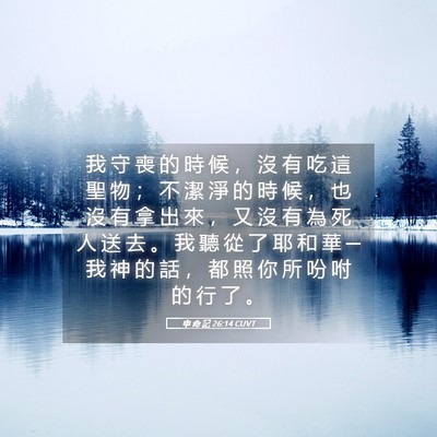 Picture 05 - 申 命 記 26:14 CUVT - 我 守 喪 的 時 候 ， 沒 有 吃 這 聖 - Bible Verse Picture