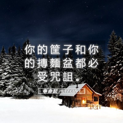 Picture 05 - 申 命 記 28:17 CUVT - 你 的 筐 子 和 你 的 摶 麵 盆 都 必 - Bible Verse Picture