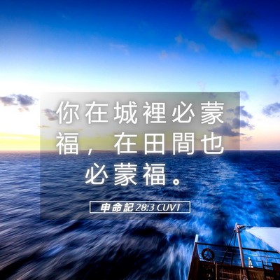 Picture 05 - 申 命 記 28:3 CUVT - 你 在 城 裡 必 蒙 福 ， 在 田 間 也 - Bible Verse Picture