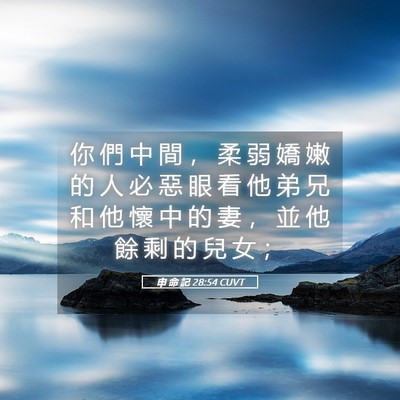 Picture 05 - 申 命 記 28:54 CUVT - 你 們 中 間 ， 柔 弱 嬌 嫩 的 人 必 - Bible Verse Picture
