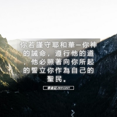 Picture 05 - 申 命 記 28:9 CUVT - 你 若 謹 守 耶 和 華 ─ 你 神 的 誡 - Bible Verse Picture