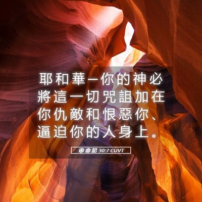 Picture 05 - 申 命 記 30:7 CUVT - 耶 和 華 ─ 你 的 神 必 將 這 一 切 - Bible Verse Picture