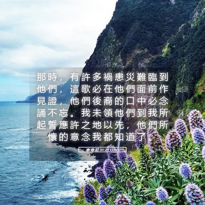 Picture 05 - 申 命 記 31:21 CUVT - 那 時 ， 有 許 多 禍 患 災 難 臨 到 - Bible Verse Picture