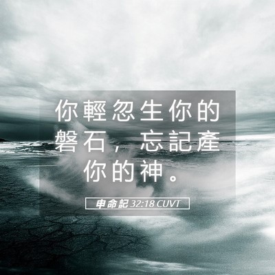 Picture 05 - 申 命 記 32:18 CUVT - 你 輕 忽 生 你 的 磐 石 ， 忘 記 產 - Bible Verse Picture