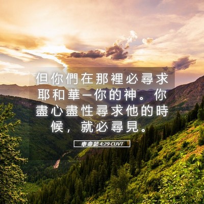 Picture 05 - 申 命 記 4:29 CUVT - 但 你 們 在 那 裡 必 尋 求 耶 和 華 - Bible Verse Picture