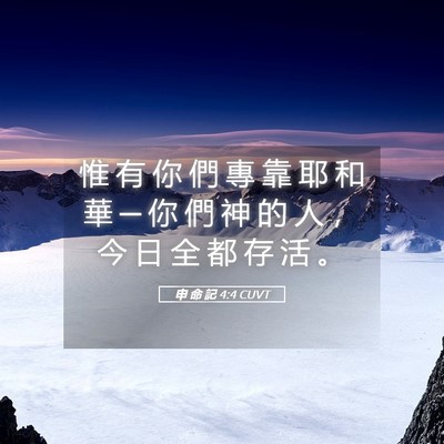 Picture 05 - 申 命 記 4:4 CUVT - 惟 有 你 們 專 靠 耶 和 華 ─ 你 們 - Bible Verse Picture