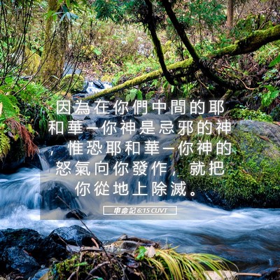 Picture 05 - 申 命 記 6:15 CUVT - 因 為 在 你 們 中 間 的 耶 和 華 ─ - Bible Verse Picture