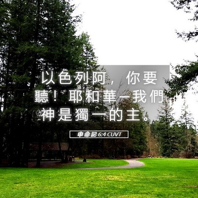 Picture 05 - 申 命 記 6:4 CUVT - 以 色 列 阿 ， 你 要 聽 ！ 耶 和 華 - Bible Verse Picture