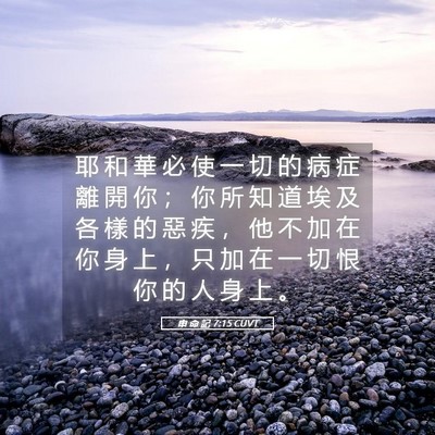 Picture 05 - 申 命 記 7:15 CUVT - 耶 和 華 必 使 一 切 的 病 症 離 開 - Bible Verse Picture