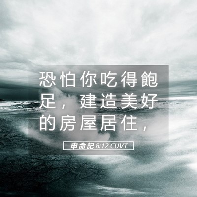 Picture 05 - 申 命 記 8:12 CUVT - 恐 怕 你 吃 得 飽 足 ， 建 造 美 好 - Bible Verse Picture