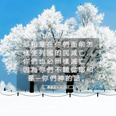 Picture 05 - 申 命 記 8:20 CUVT - 耶 和 華 在 你 們 面 前 怎 樣 使 列 - Bible Verse Picture
