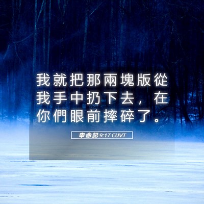 Picture 05 - 申 命 記 9:17 CUVT - 我 就 把 那 兩 塊 版 從 我 手 中 扔 - Bible Verse Picture