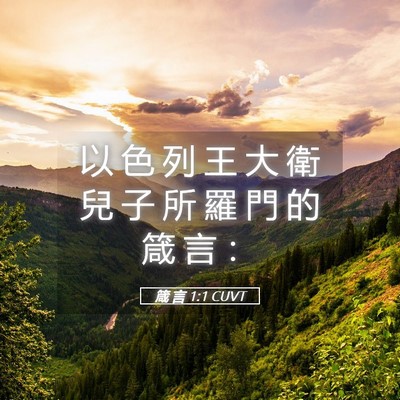 Picture 05 - 箴 言 1:1 CUVT - 以 色 列 王 大 衛 兒 子 所 羅 門 的 - Bible Verse Picture
