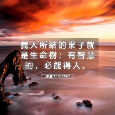 Picture 05 - 箴 言 11:30 CUVT - 義 人 所 結 的 果 子 就 是 生 命 樹 - Bible Verse Picture