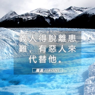 Picture 05 - 箴 言 11:8 CUVT - 義 人 得 脫 離 患 難 ， 有 惡 人 來 - Bible Verse Picture