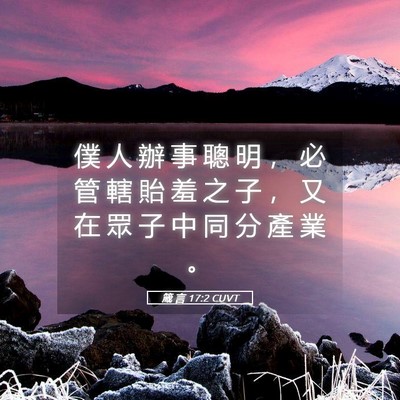 Picture 05 - 箴 言 17:2 CUVT - 僕 人 辦 事 聰 明 ， 必 管 轄 貽 羞 - Bible Verse Picture