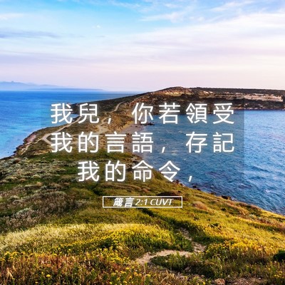 Picture 05 - 箴 言 2:1 CUVT - 我 兒 ， 你 若 領 受 我 的 言 語 ， - Bible Verse Picture