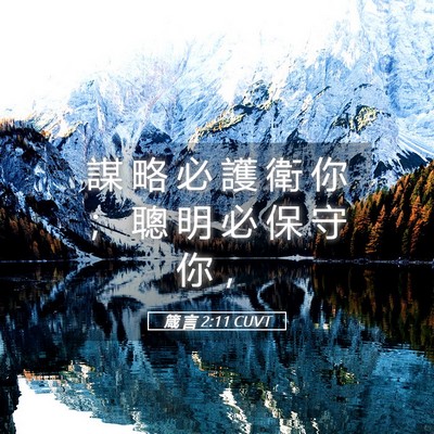 Picture 05 - 箴 言 2:11 CUVT - 謀 略 必 護 衛 你 ； 聰 明 必 保 守 - Bible Verse Picture