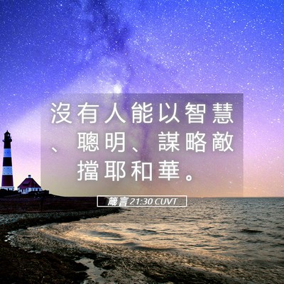 Picture 05 - 箴 言 21:30 CUVT - 沒 有 人 能 以 智 慧 、 聰 明 、 謀 - Bible Verse Picture