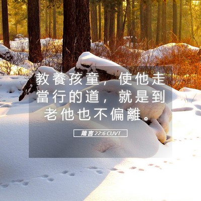 Picture 05 - 箴 言 22:6 CUVT - 教 養 孩 童 ， 使 他 走 當 行 的 道 - Bible Verse Picture