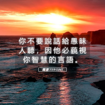 Picture 05 - 箴 言 23:9 CUVT - 你 不 要 說 話 給 愚 昧 人 聽 ， 因 - Bible Verse Picture
