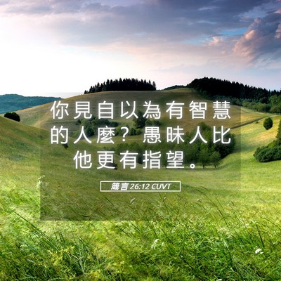 Picture 05 - 箴 言 26:12 CUVT - 你 見 自 以 為 有 智 慧 的 人 麼 ？ - Bible Verse Picture