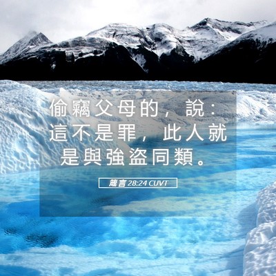 Picture 05 - 箴 言 28:24 CUVT - 偷 竊 父 母 的 ， 說 ： 這 不 是 罪 - Bible Verse Picture