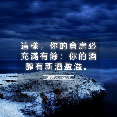 Picture 05 - 箴 言 3:10 CUVT - 這 樣 ， 你 的 倉 房 必 充 滿 有 餘 - Bible Verse Picture