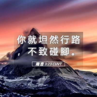 Picture 05 - 箴 言 3:23 CUVT - 你 就 坦 然 行 路 ， 不 致 碰 腳 - Bible Verse Picture