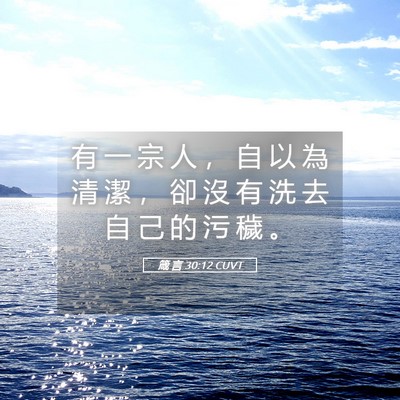 Picture 05 - 箴 言 30:12 CUVT - 有 一 宗 人 ， 自 以 為 清 潔 ， 卻 - Bible Verse Picture