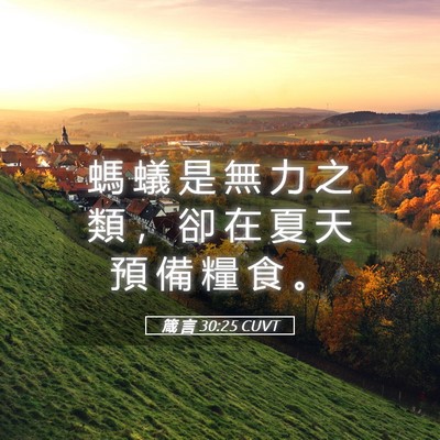 Picture 05 - 箴 言 30:25 CUVT - 螞 蟻 是 無 力 之 類 ， 卻 在 夏 天 - Bible Verse Picture