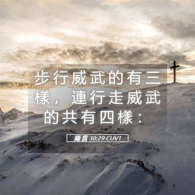 Picture 05 - 箴 言 30:29 CUVT - 步 行 威 武 的 有 三 樣 ， 連 行 走 - Bible Verse Picture