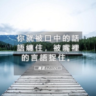 Picture 05 - 箴 言 6:2 CUVT - 你 就 被 口 中 的 話 語 纏 住 ， 被 - Bible Verse Picture