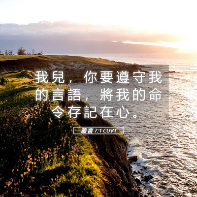 Picture 05 - 箴 言 7:1 CUVT - 我 兒 ， 你 要 遵 守 我 的 言 語 ， - Bible Verse Picture