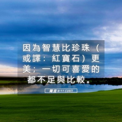 Picture 05 - 箴 言 8:11 CUVT - 因 為 智 慧 比 珍 珠 （ 或 譯 ： 紅 - Bible Verse Picture
