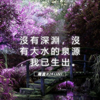 Picture 05 - 箴 言 8:24 CUVT - 沒 有 深 淵 ， 沒 有 大 水 的 泉 源 - Bible Verse Picture