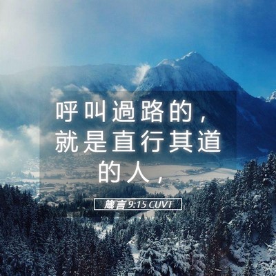 Picture 05 - 箴 言 9:15 CUVT - 呼 叫 過 路 的 ， 就 是 直 行 其 道 - Bible Verse Picture