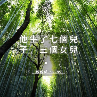 Picture 05 - 約 伯 記 1:2 CUVT - 他 生 了 七 個 兒 子 ， 三 個 女 兒 - Bible Verse Picture