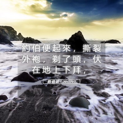 Picture 05 - 約 伯 記 1:20 CUVT - 約 伯 便 起 來 ， 撕 裂 外 袍 ， 剃 - Bible Verse Picture
