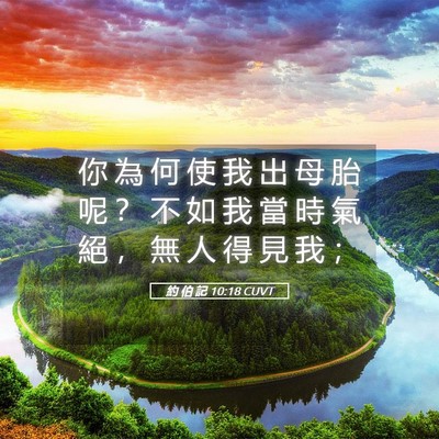 Picture 05 - 約 伯 記 10:18 CUVT - 你 為 何 使 我 出 母 胎 呢 ？ 不 如 - Bible Verse Picture