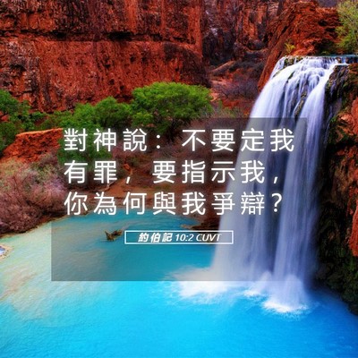 Picture 05 - 約 伯 記 10:2 CUVT - 對 神 說 ： 不 要 定 我 有 罪 ， 要 - Bible Verse Picture
