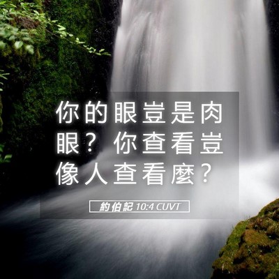 Picture 05 - 約 伯 記 10:4 CUVT - 你 的 眼 豈 是 肉 眼 ？ 你 查 看 豈 - Bible Verse Picture